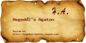 Hegedűs Agaton névjegykártya